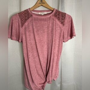 Rewind Women’s Mauve‎ Twisted Knot shirt size small